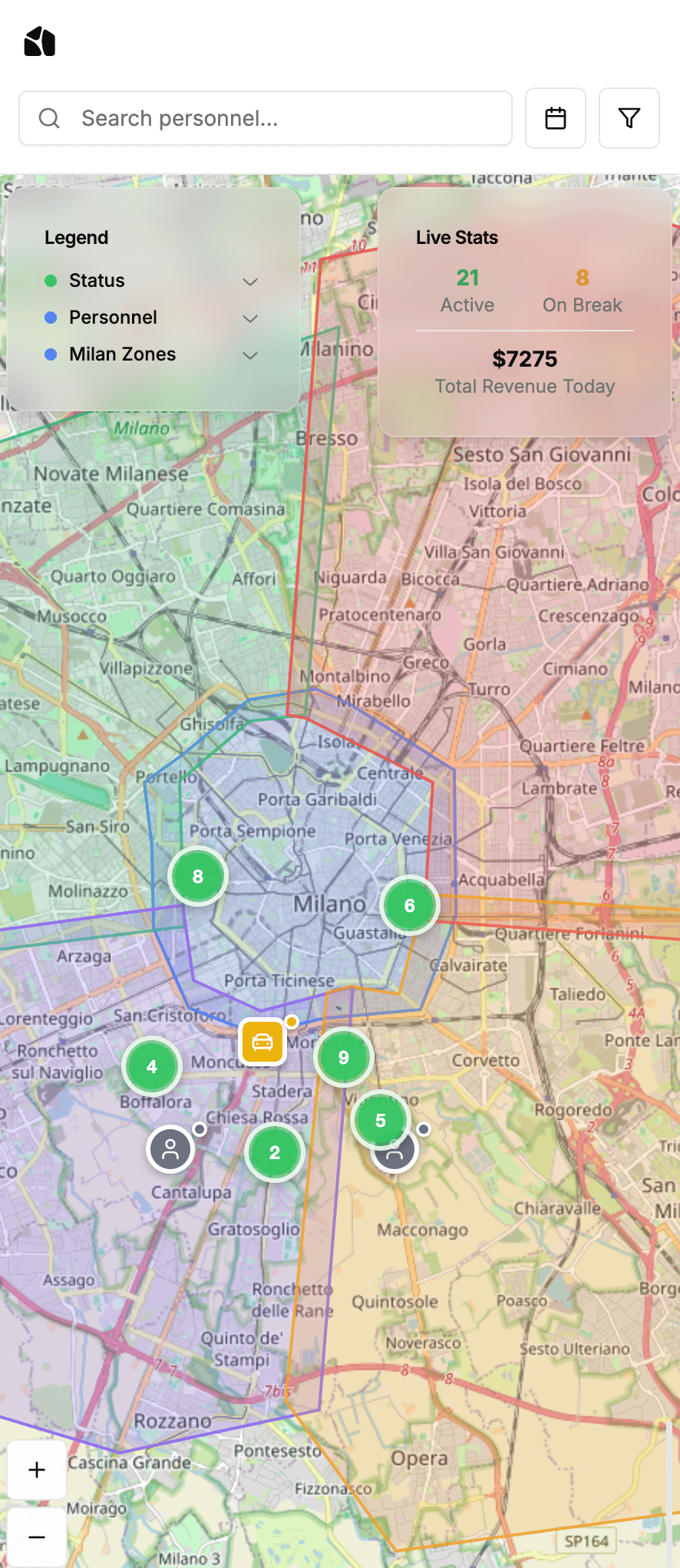 Idealinda mobile operations dashboard